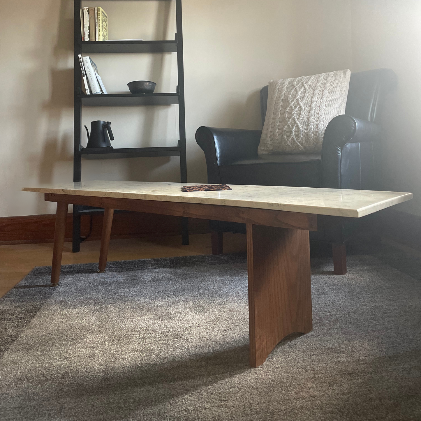 Asymmetrical Marble Coffee Table